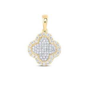 10K-Y 1/4CTW Diamond Clover Pendant 18” - Le Vive Jewelry in Riverside