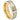 Yellow Gold IP Plated Pinstripe & Gun Metal Finish Low Beveled Edge - 8mm - Le Vive Jewelry in Riverside