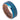 Blue IP Plated Brushed Finish Beveled Edge with African Sapele Mahogany Wood Sleeve/Inner Ring - 8mm - Le Vive Jewelry in Riverside