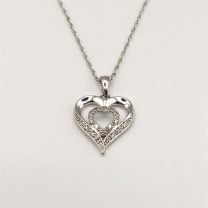 Sterling Silver Heart Pendant Necklace - Le Vive Jewelry in Riverside