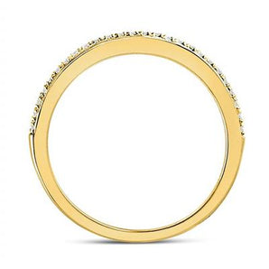10k Yellow Gold Round Diamond Anniversary Stackable Band Ring - Le Vive Jewelry in Riverside