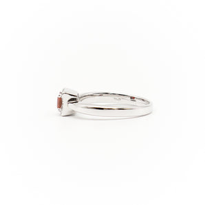18k White Gold Petite Ruby and Diamond Ring - Le Vive Jewelry in Riverside