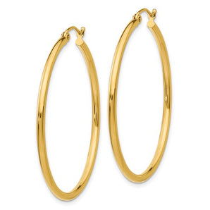 14 Karat Gold Hoop Earrings 2x40mm - Le Vive Jewelry in Riverside