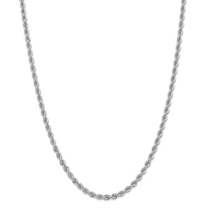 14k White Gold 4.0mm Regular Rope Chain - Le Vive Jewelry in Riverside