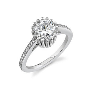 Danhov Engagement Ring Round Center Cubic Zirconia - Le Vive Jewelry in Riverside
