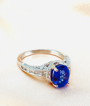 18k White Gold Tanzanite & Diamond Ring - Le Vive Jewelry in Riverside