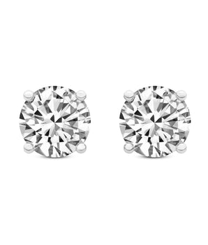 14kt White Gold Four Prong Round Lab Diamond Stud Earrings 4.05 CT - Le Vive Jewelry in Riverside