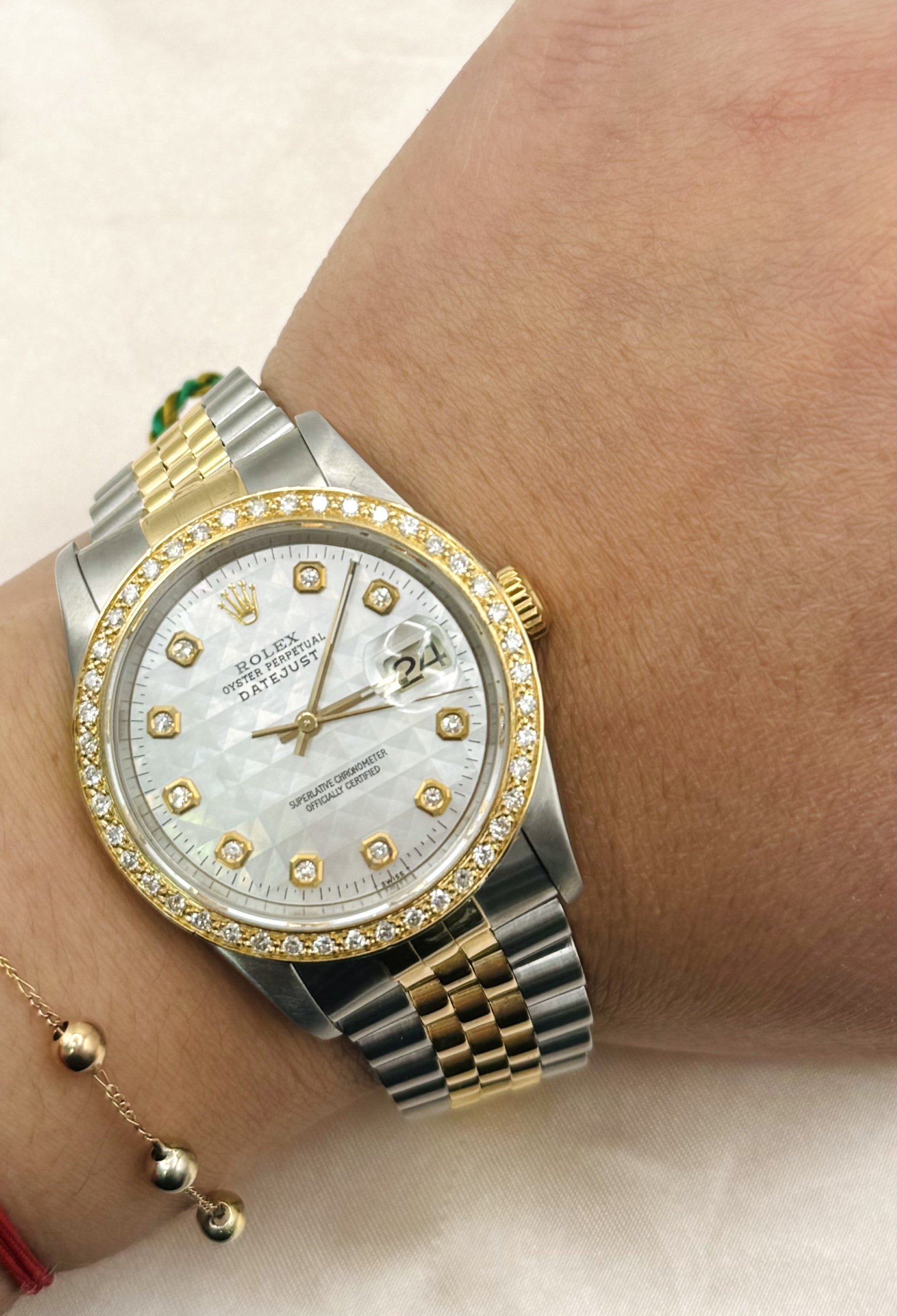 Rolex Oyster Perpetual Datejust Watch w/ Diamond Dial Two-tone 18k Gold - Le Vive Jewelry in Riverside
