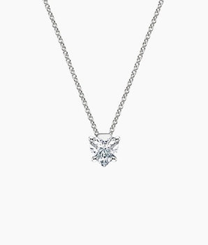 Floating Solitaire Heart Pendant with Natural Diamond - Le Vive Jewelry in Riverside