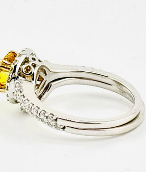 14K- White Gold Bridal set Lab Grown Diamond Yellow - Le Vive Jewelry in Riverside