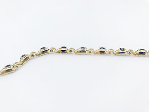 14K Gold Sapphire and Diamond Tennis Bracelet - Le Vive Jewelry in Riverside