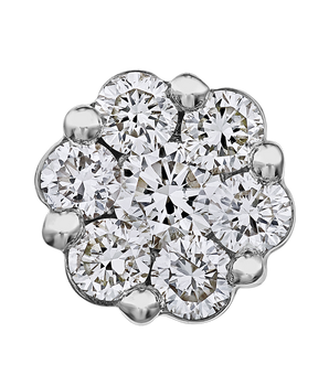 10k White Gold Natural Diamonds Cluster Earrings - Le Vive Jewelry in Riverside