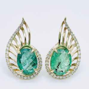 Natural Emerald Earrings - Le Vive Jewelry in Riverside
