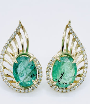 Natural Emerald Earrings - Le Vive Jewelry in Riverside