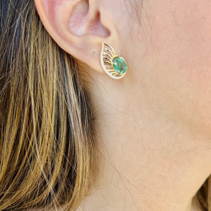 Natural Emerald Earrings - Le Vive Jewelry in Riverside