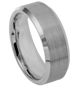 Brushed Center High Polish Beveled Edge - 8mm - Le Vive Jewelry in Riverside