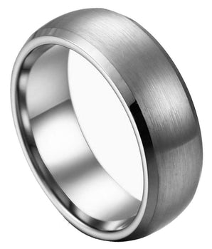 Brushed Center Low Beveled Edge - 8mm - Le Vive Jewelry in Riverside