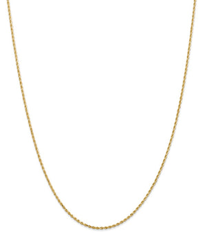 14k 1.50mm Diamond Cut Rope Chain with Lobster Clasp - Le Vive Jewelry in Riverside