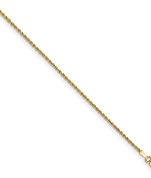 14k 1.50mm Classic Rope Anklet - Le Vive Jewelry in Riverside