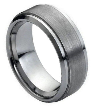 Brushed Center Stepped Edge - 9mm - Le Vive Jewelry in Riverside