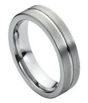 High Polish Grooved Center Brushed Side- 6mm - Le Vive Jewelry in Riverside