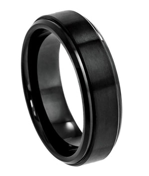 Flat Brushed Center with High Polish Stepped Edge- 6mm - Le Vive Jewelry in Riverside