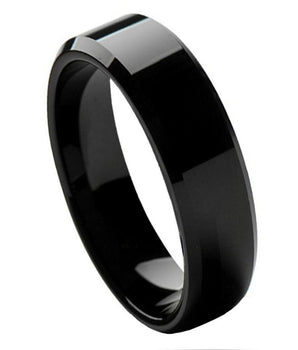 Flat High Polish Black IP Plate Beveled Edge- 6mm - Le Vive Jewelry in Riverside