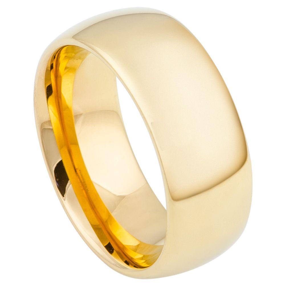 Domed Gold-Plated Shiny Polish - 9mm - Le Vive Jewelry in Riverside