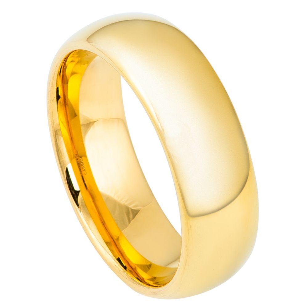 Domed Gold-Plated Polished Shiny - 7mm - Le Vive Jewelry in Riverside