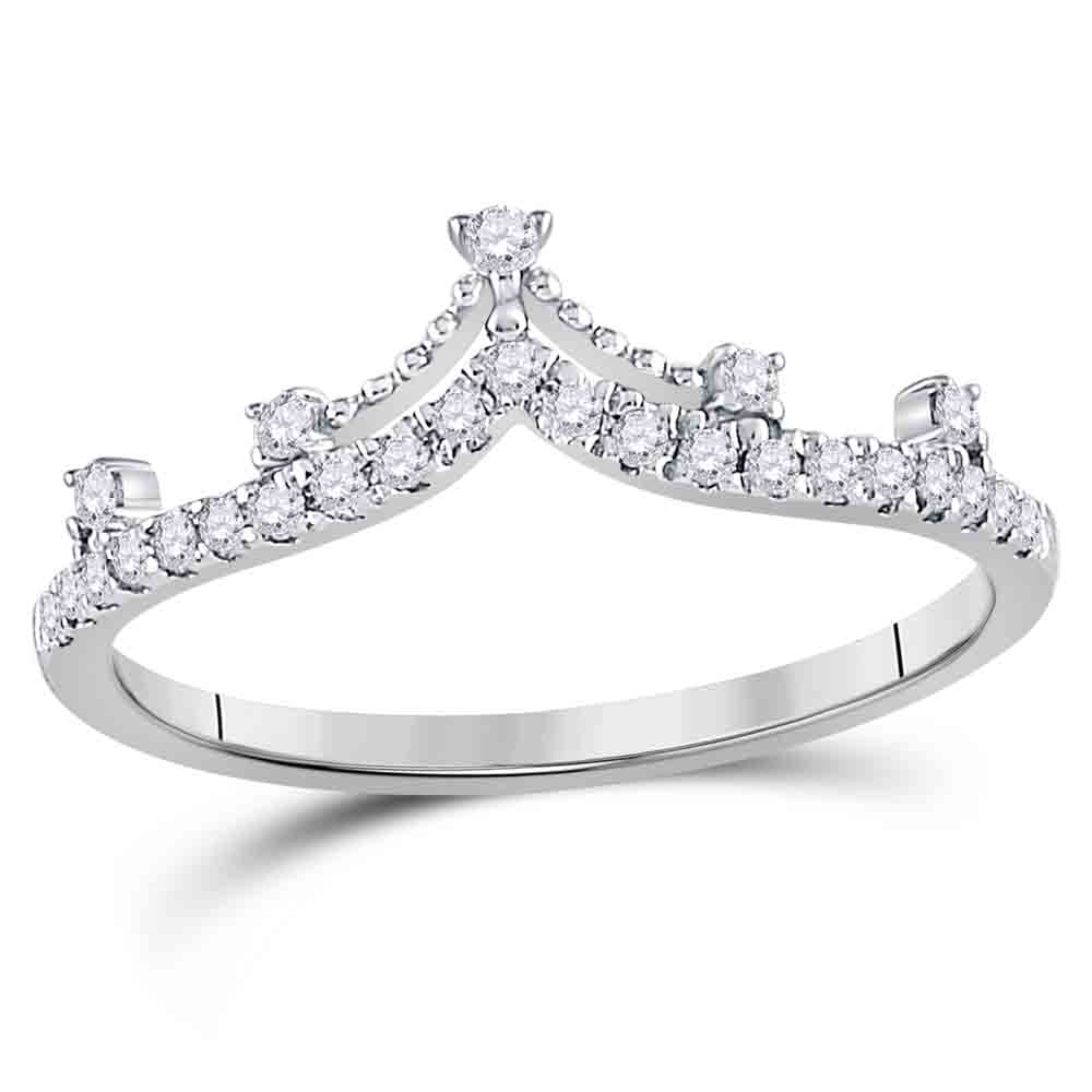 10K White Gold 1/5 Carat TW Diamond Stackable Band - Le Vive Jewelry in Riverside