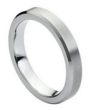 Flat Brushed Center High Polish Beveled Edge - 4mm - Le Vive Jewelry in Riverside