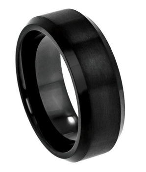 Flat High Polish Beveled Edge Brushed Center - 8mm - Le Vive Jewelry in Riverside