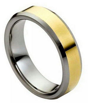 Polished Shiny Gold Plated Center & Low Beveled Edge- 6mm - Le Vive Jewelry in Riverside