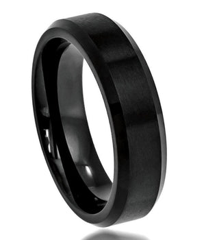 Brushed Center Shiny Beveled Edge - 6mm - Le Vive Jewelry in Riverside