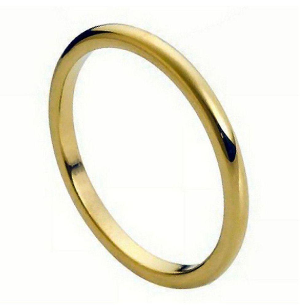 High Polish Yellow Gold Plated Thin Band 2mm - Le Vive Jewelry in Riverside
