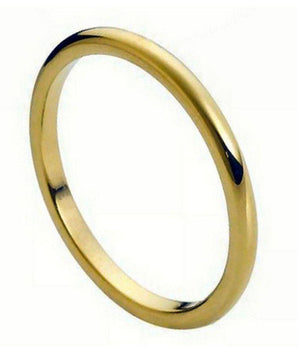 High Polish Yellow Gold Plated Thin Band 2mm - Le Vive Jewelry in Riverside
