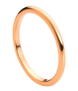 High Polish Rose Gold Plated Thin Band 2mm - Le Vive Jewelry in Riverside