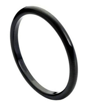 Black IP Plated High Polish Thin Band 2mm - Le Vive Jewelry in Riverside