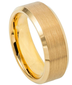 Brush Gold Plated Center & Shiny Beveled Edge - 8mm - Le Vive Jewelry in Riverside