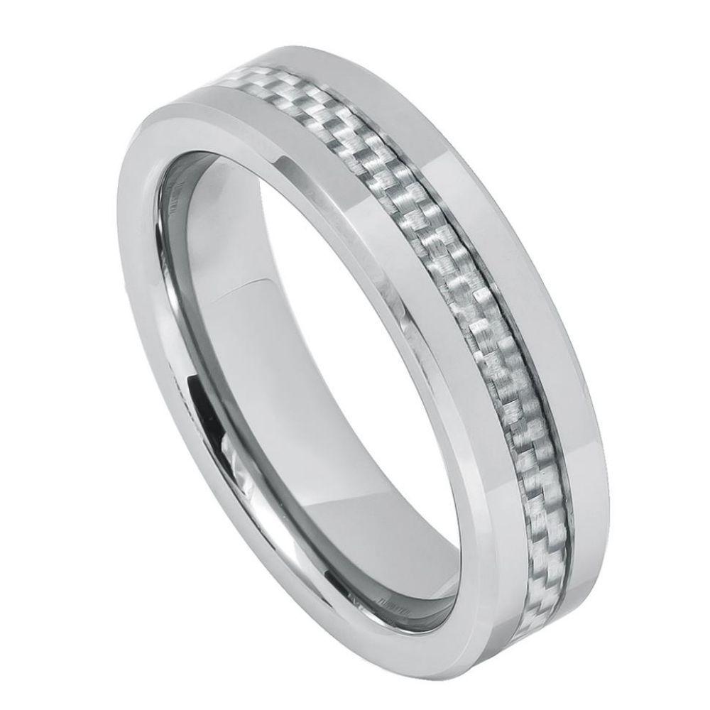 Grey Carbon Fiber Inlay- 6mm - Le Vive Jewelry in Riverside
