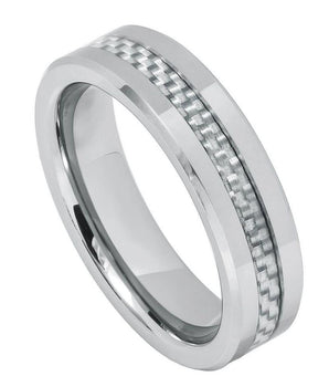 Grey Carbon Fiber Inlay- 6mm - Le Vive Jewelry in Riverside