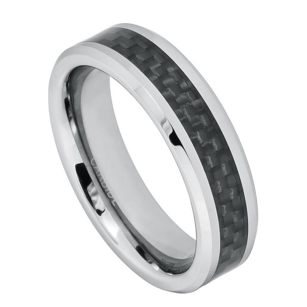 Black Carbon Fiber Inlay- 6mm - Le Vive Jewelry in Riverside