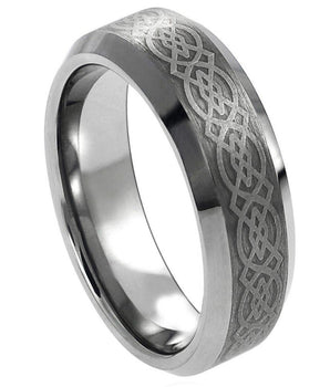 Laser Engraved Celtic Pattern- 6mm - Le Vive Jewelry in Riverside