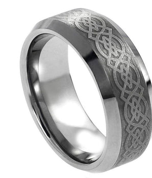 Laser Engraved Celtic Pattern - 8mm - Le Vive Jewelry in Riverside