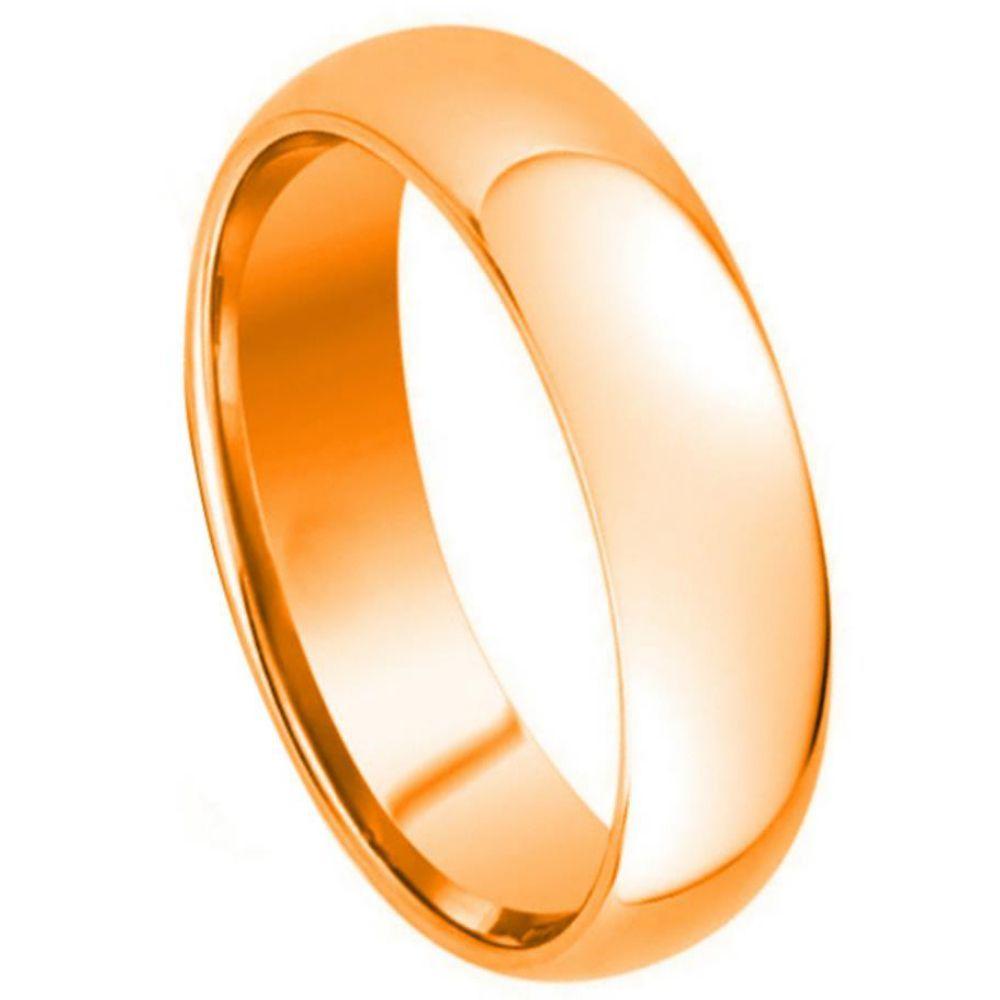 Domed Rose Gold Plated High Polish - 7mm - Le Vive Jewelry in Riverside