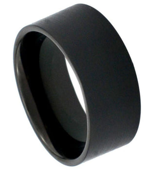 Black IP Plated Brushed Pipe Cut Band - 12mm - Le Vive Jewelry in Riverside