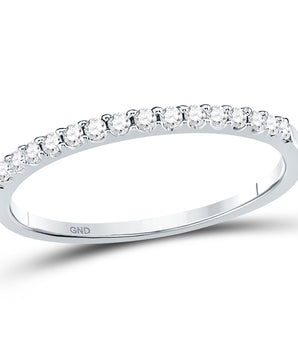 14K White Gold 1/6 Carat TW Diamond Band - Le Vive Jewelry in Riverside