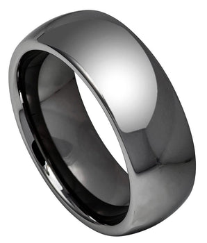 High Polished Shiny Gun Metal IP Plated Classic Domed Ring - 8mm - Le Vive Jewelry in Riverside