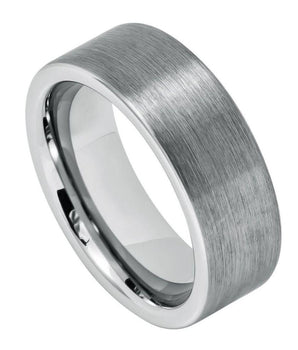 Brushed Center Flat Pipe Cut Style - 8mm - Le Vive Jewelry in Riverside