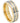 Yellow Gold IP Plated Pinstripe & Gun Metal Finish Low Beveled Edge - 8mm - Le Vive Jewelry in Riverside